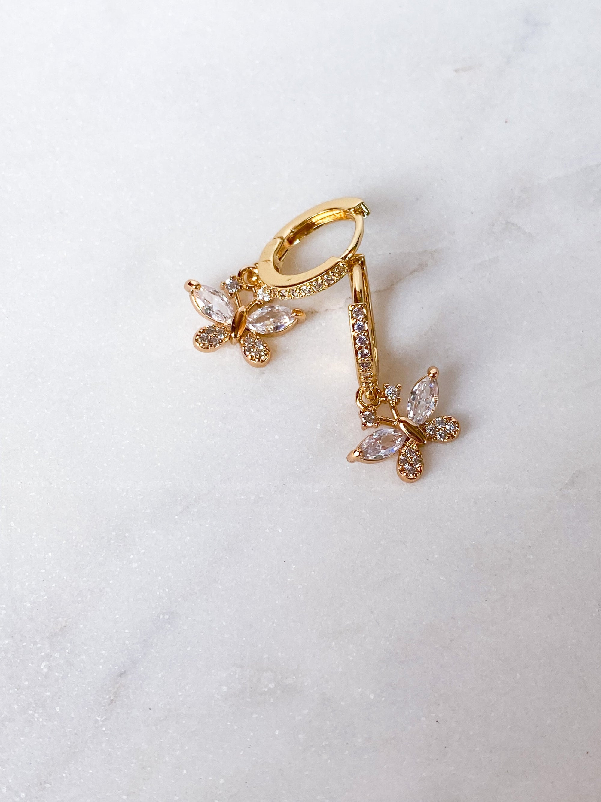 Clear Butterfly Earrings