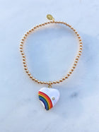 Vintage Rainbow Heart Bracelet