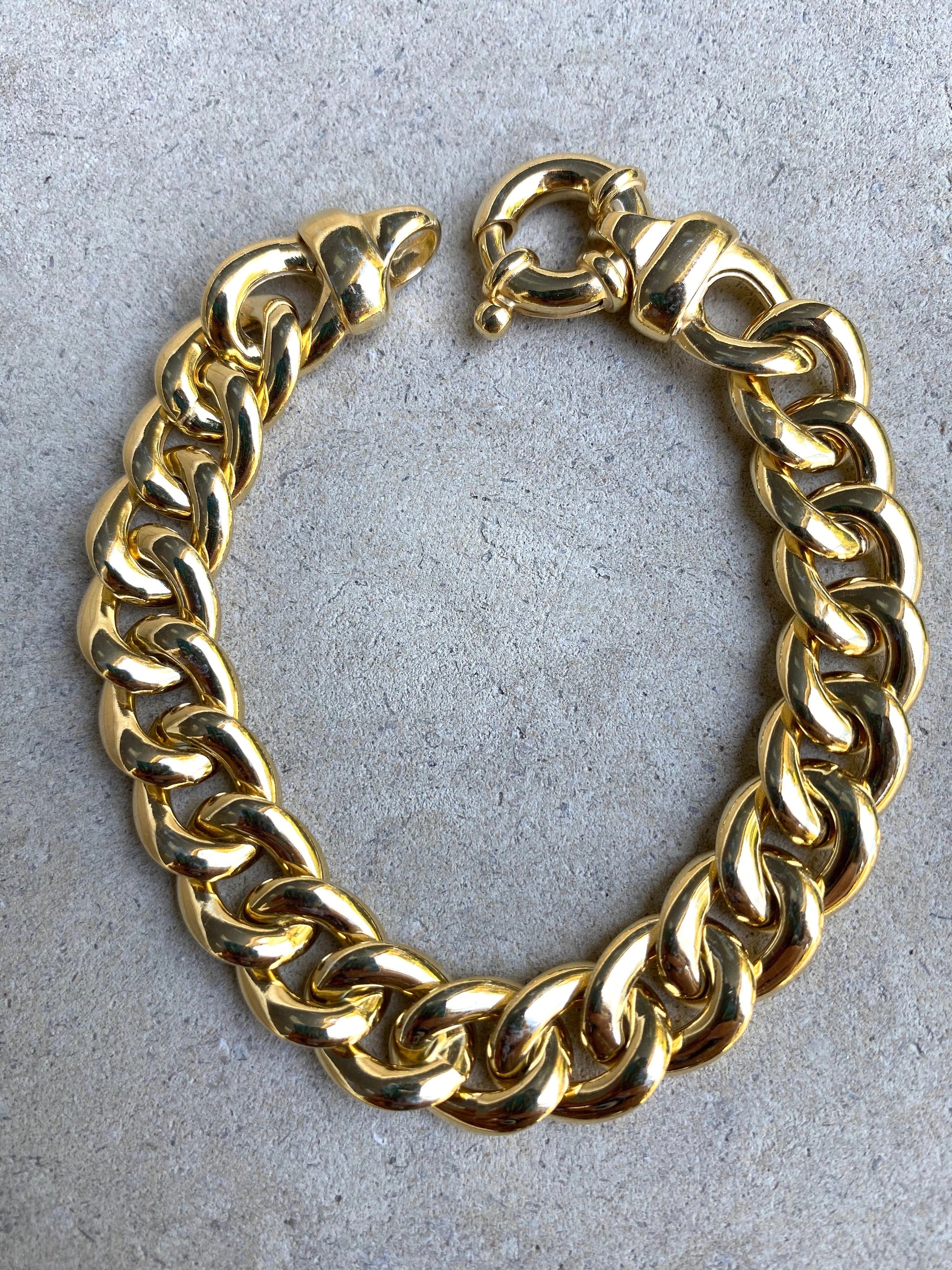 Gold Chain Bracelet ~ Curb