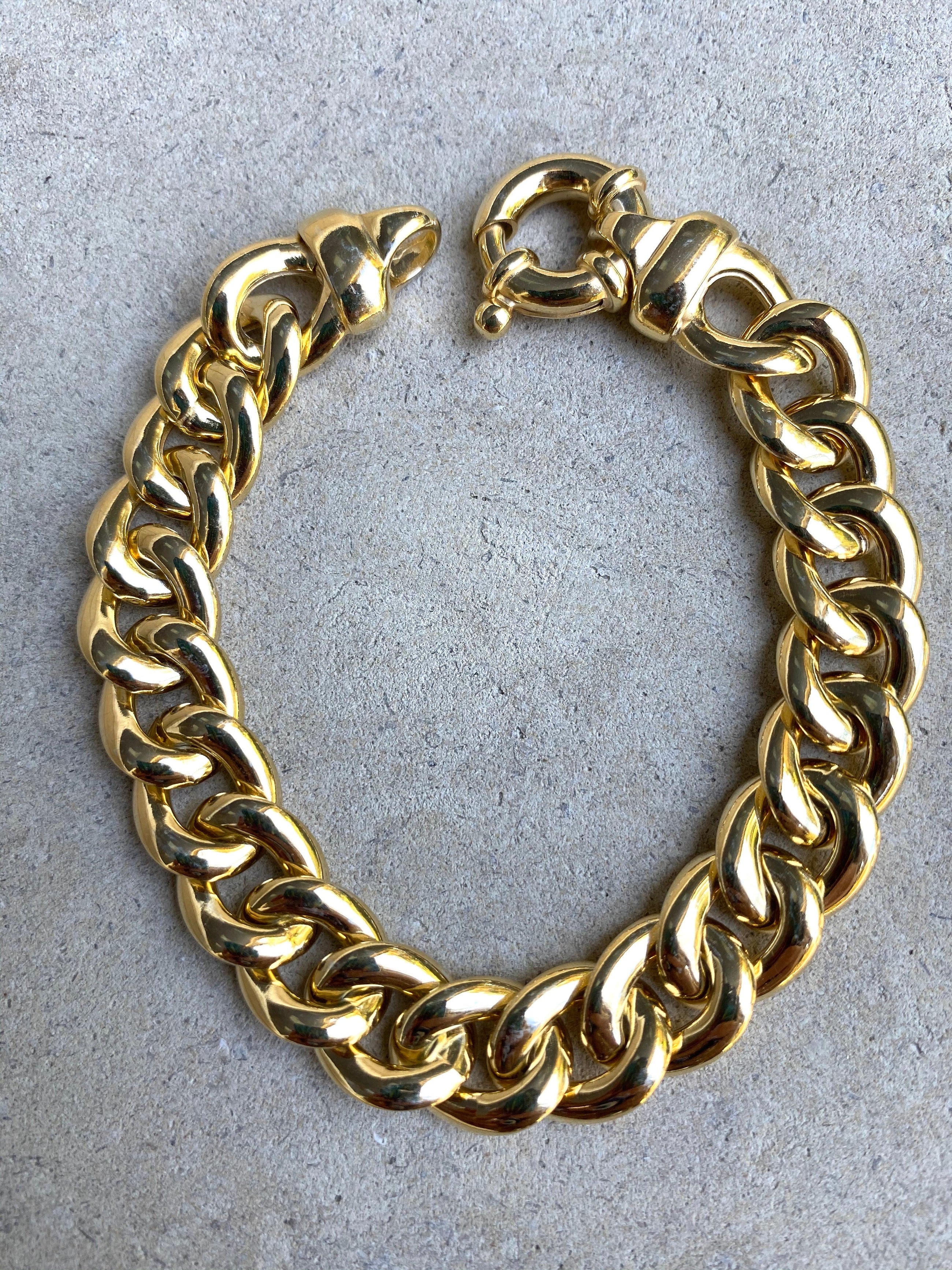 Gold Chain Bracelet ~ Curb