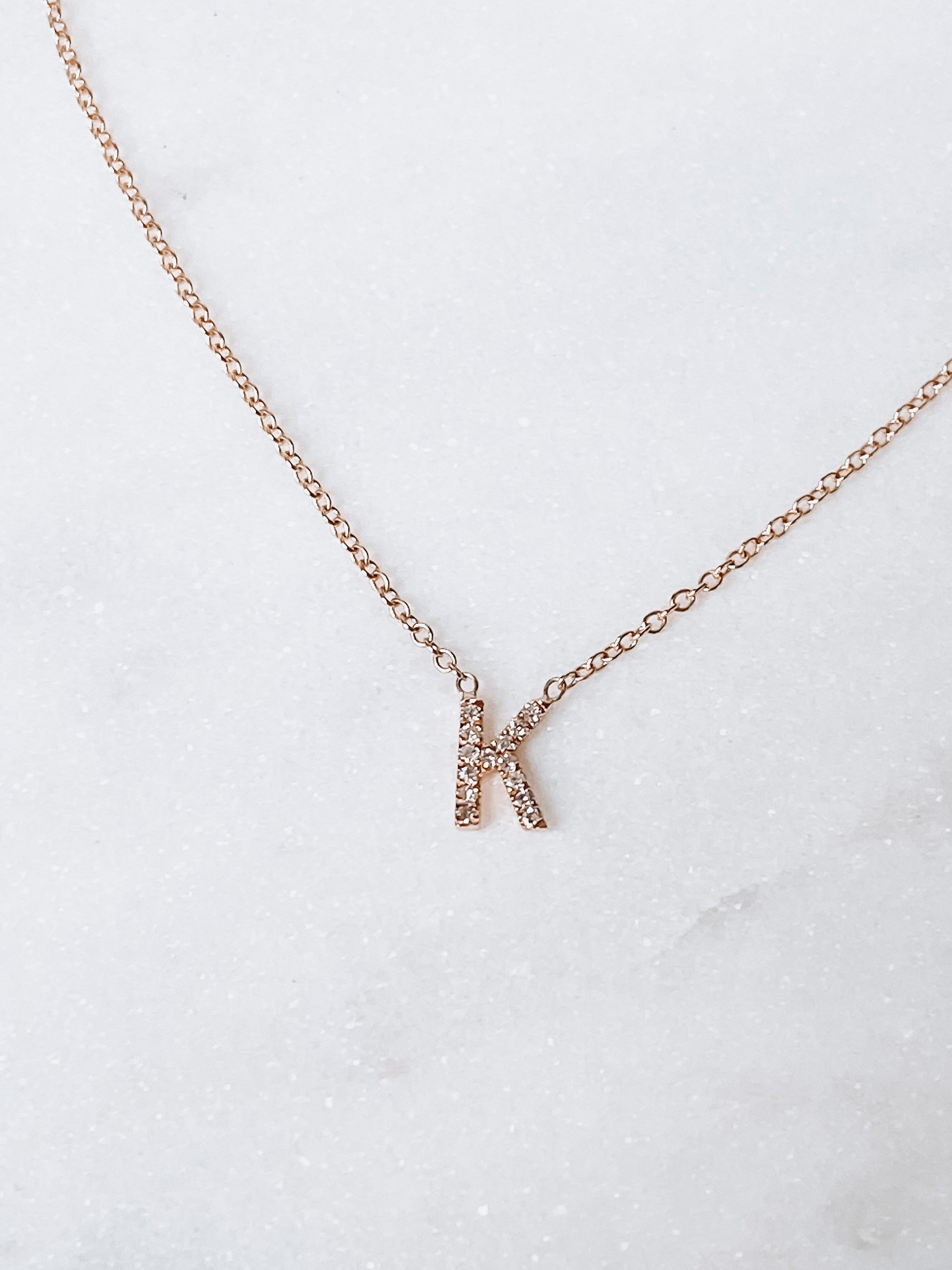 Nano Diamond Initial Necklace