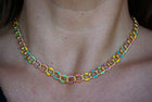 Rainbow Enamel Curb Necklace