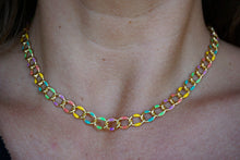 Rainbow Enamel Curb Necklace