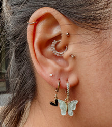 Mini White Heart Earrings