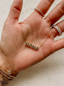 Puffy Gold MAMA Necklace