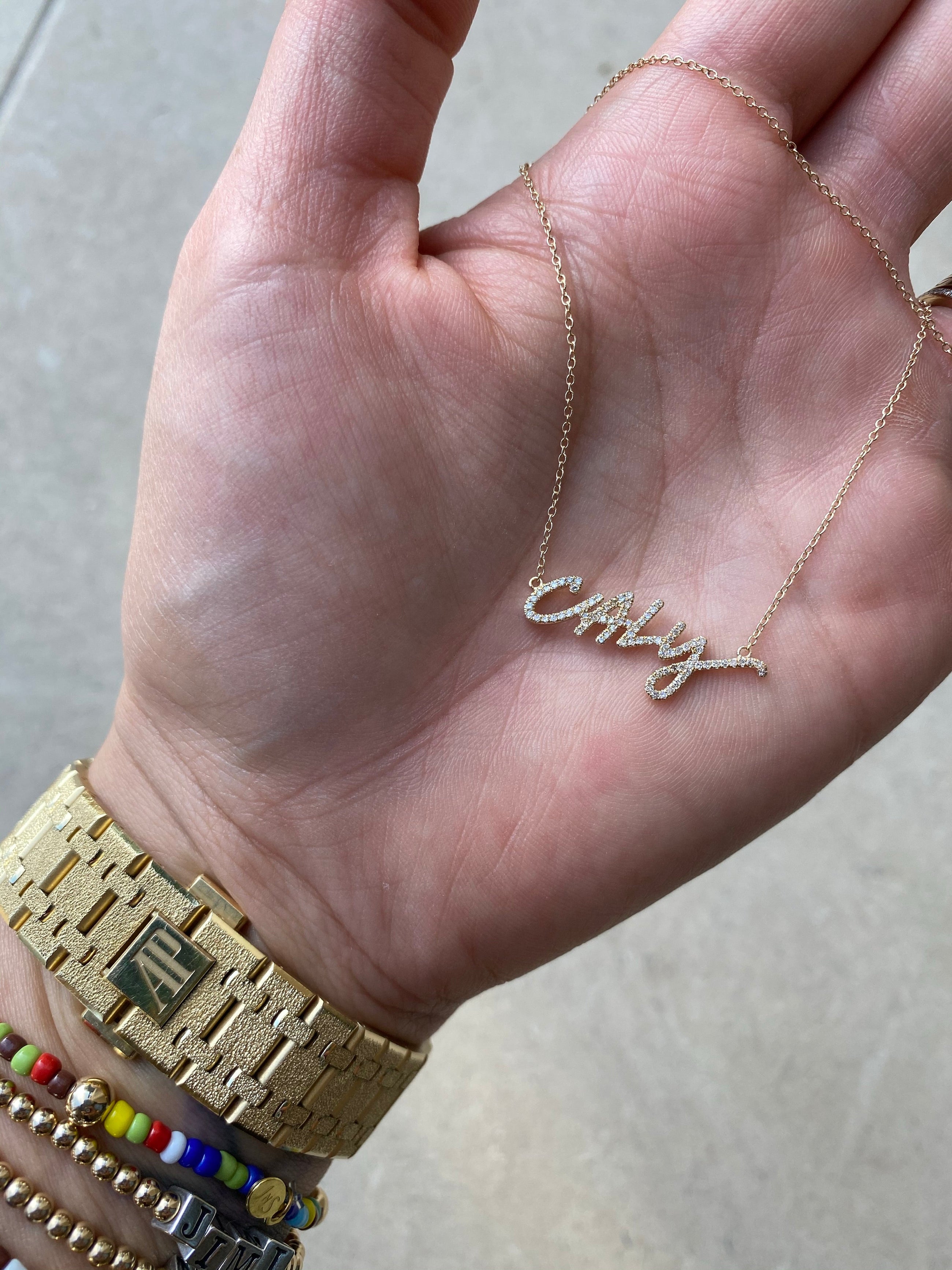 Custom Diamond Name Necklace
