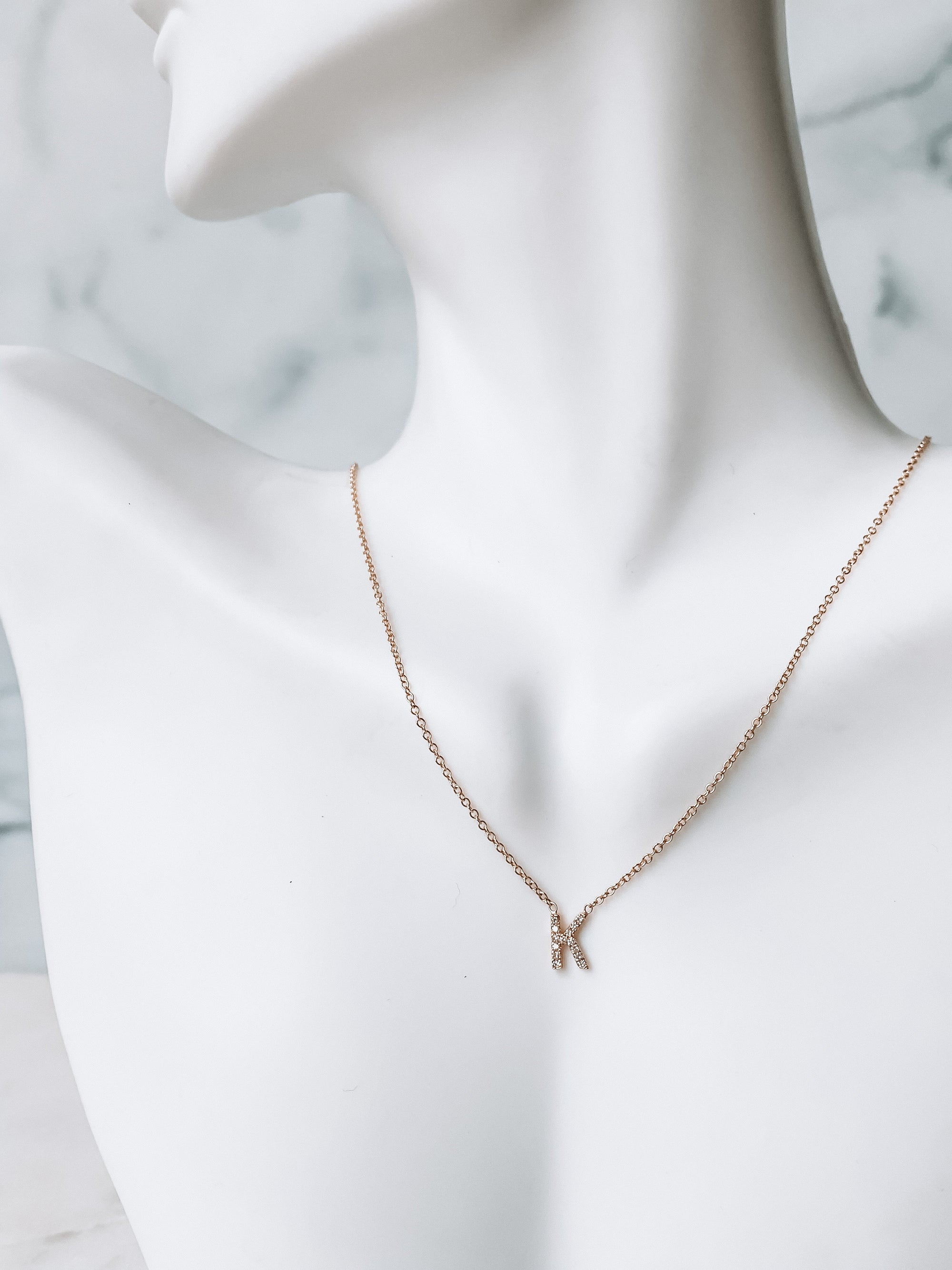 Nano Diamond Initial Necklace