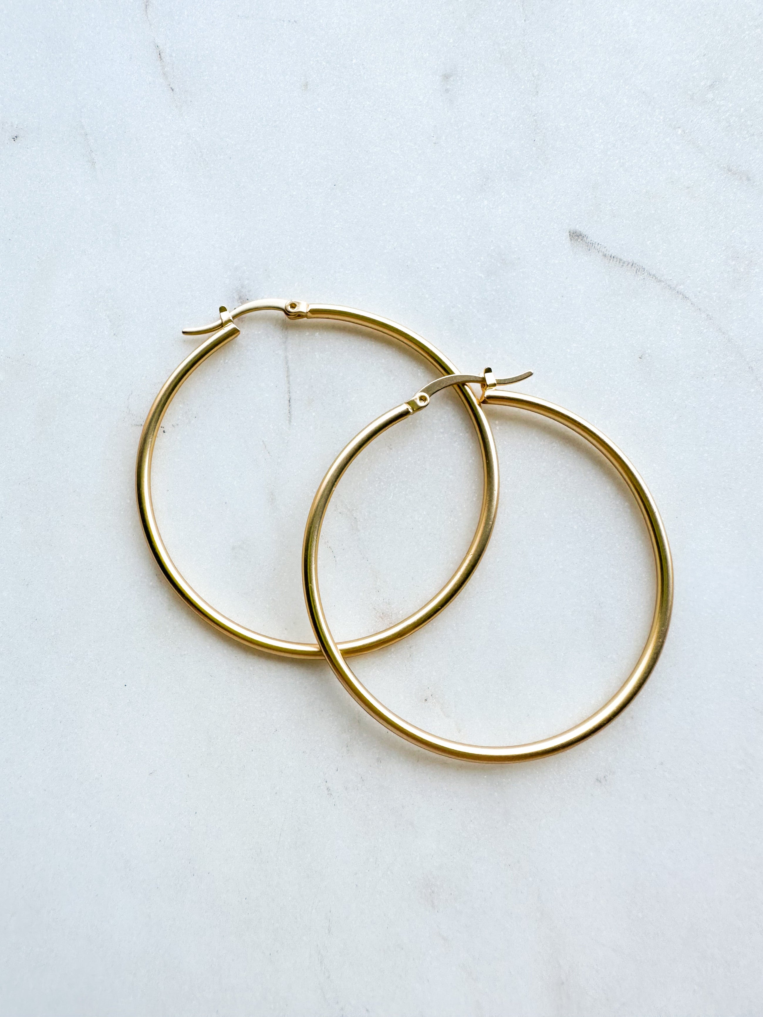 Matte Gold Hoops