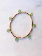 Green Chalcedony Drop Bracelet