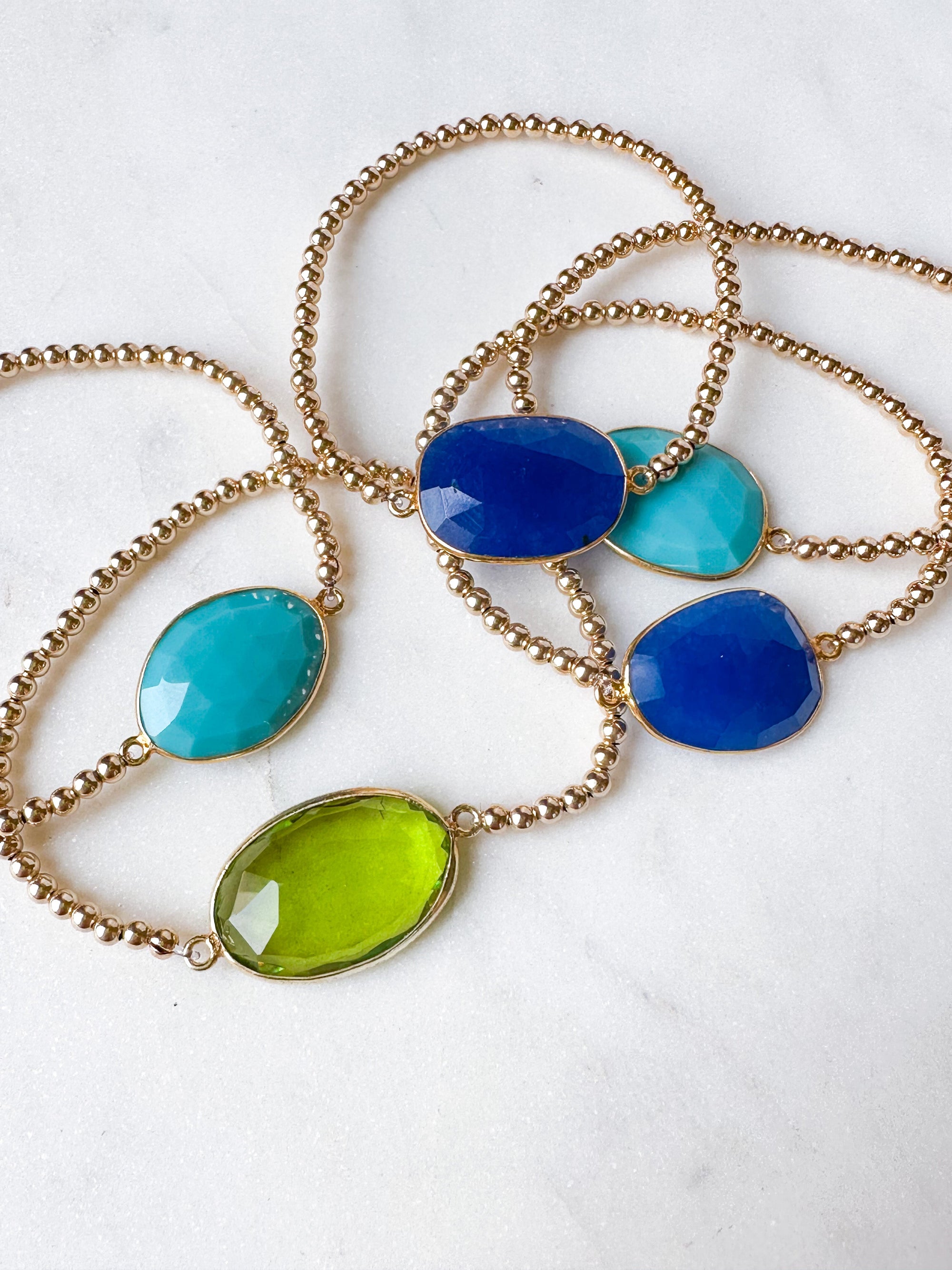 Gem Slab Bracelets