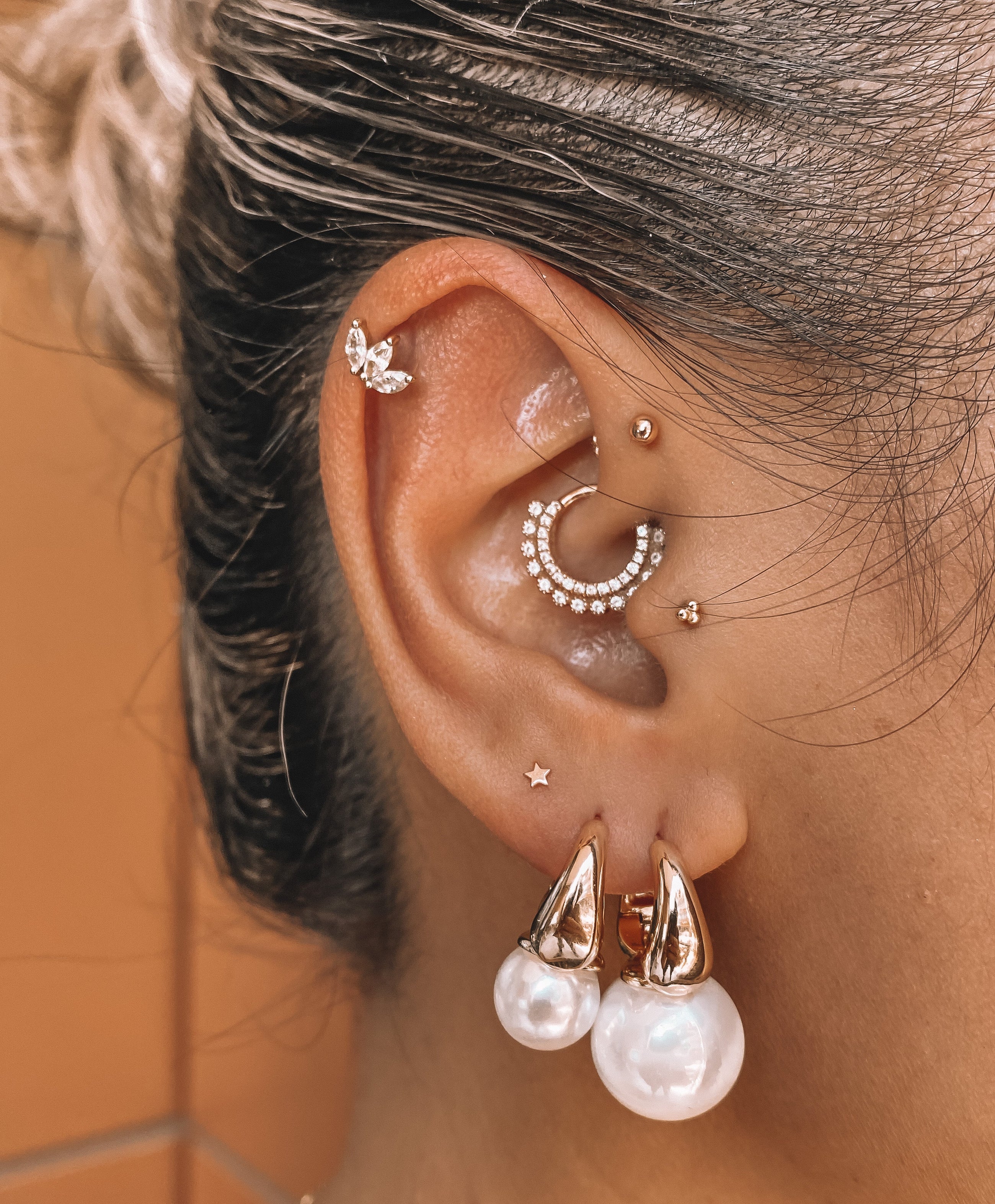 Mother of Pearl Hoops