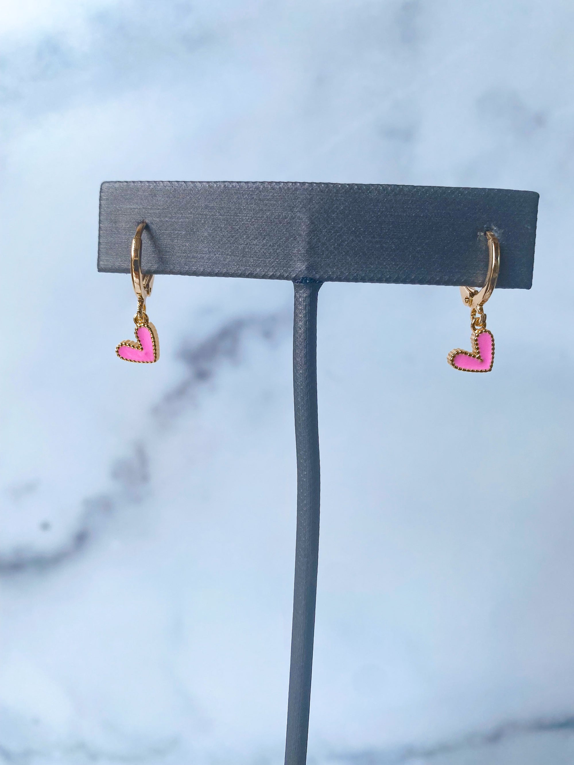 Mini Pink Heart Earrings