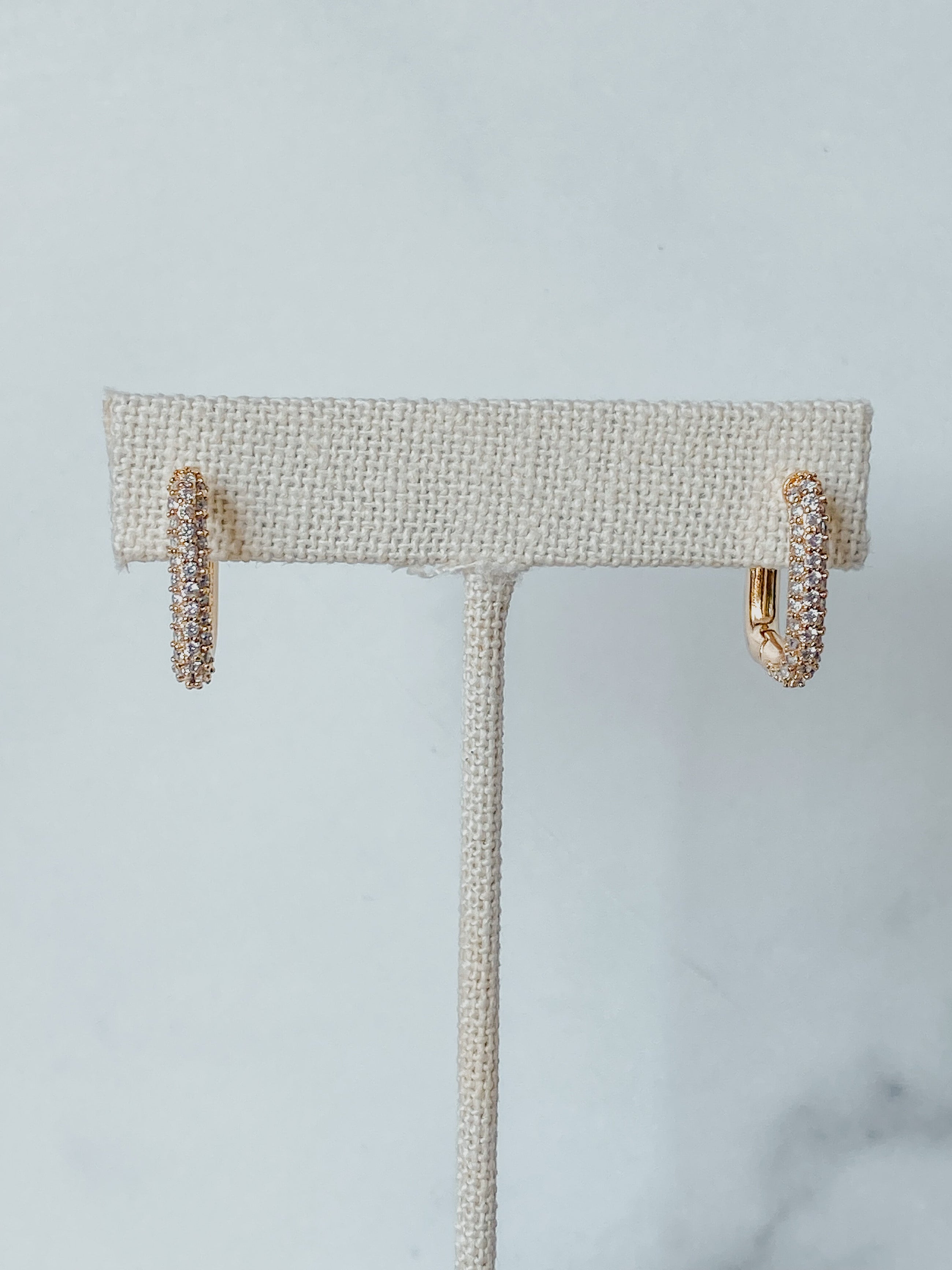 Crystal Rectangle Hoops