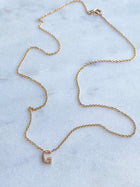 Nano Diamond Initial Necklace