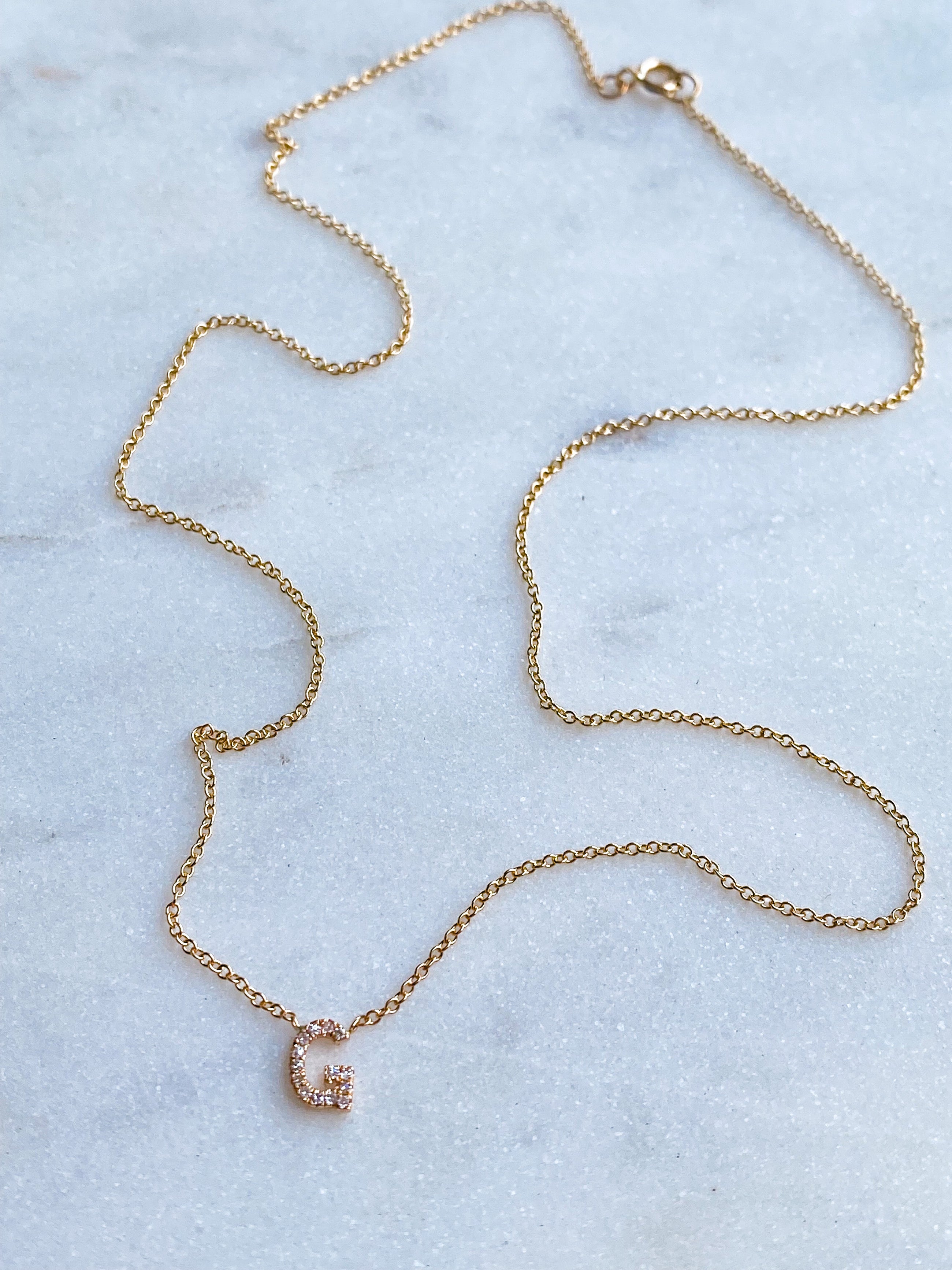 Nano Diamond Initial Necklace